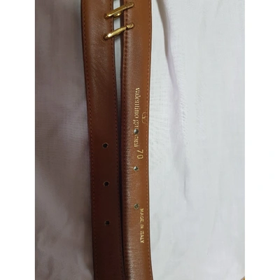 Pre-owned Valentino Garavani Camel Leather Belt