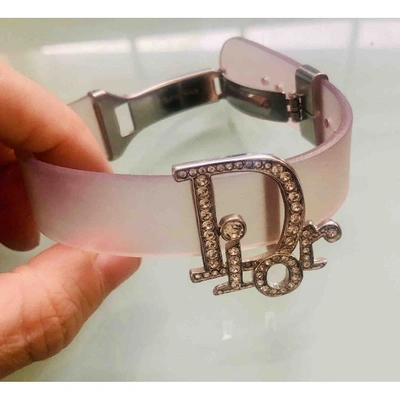 Pre-owned Dior Oblique Silver Crystal Bracelet