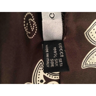 GUCCI Pre-owned Silk Handkerchief In Brown