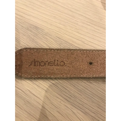 Pre-owned Simonetta Leather Belt In Camel