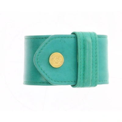 Pre-owned Loewe Leather Bracelet In Turquoise