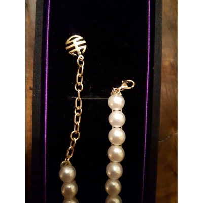 Pre-owned Mimi Milano White Pearls Necklace