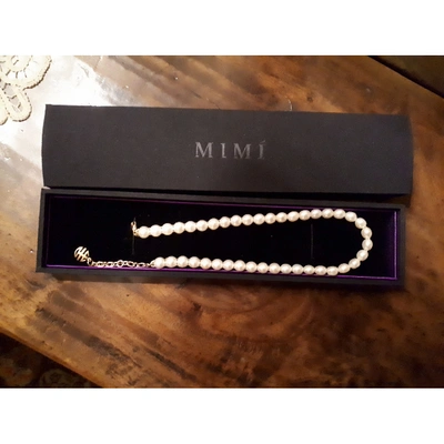 Pre-owned Mimi Milano White Pearls Necklace