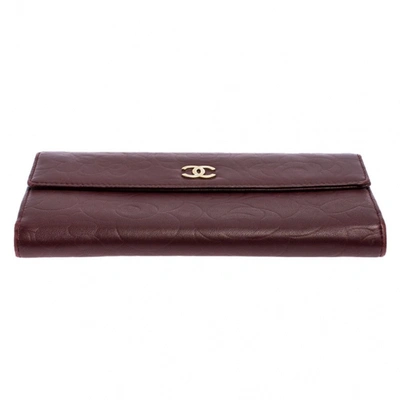 Pre-owned Chanel Burgundy Leather Wallet