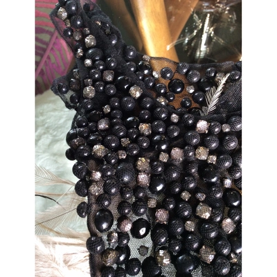 Pre-owned La Perla Glitter Silk Handkerchief In Black