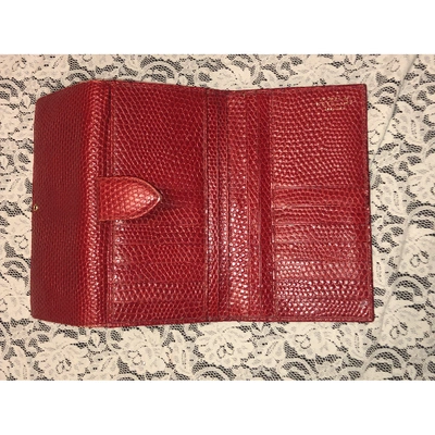 Pre-owned Smythson Leather Wallet In Red
