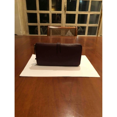 Pre-owned Armani Collezioni Leather Wallet In Burgundy