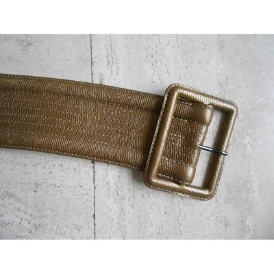 Pre-owned Saint Laurent Leather Belt In Gold