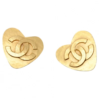 Pre-owned Chanel Cc Gold Metal Earrings