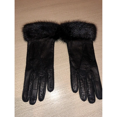 Pre-owned Prada Black Leather Gloves