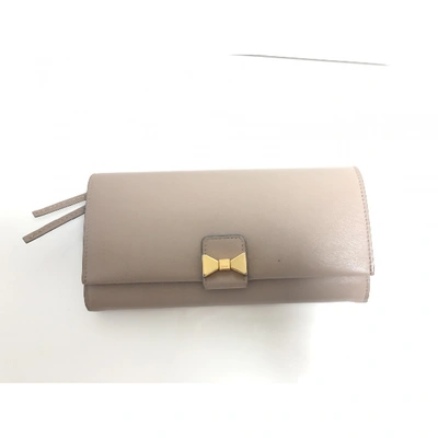 Pre-owned Chloé Leather Wallet In Beige