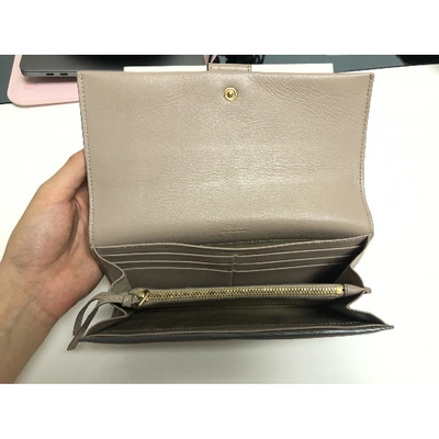 Pre-owned Chloé Leather Wallet In Beige