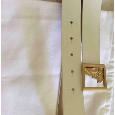Pre-owned Versace White Leather Belt