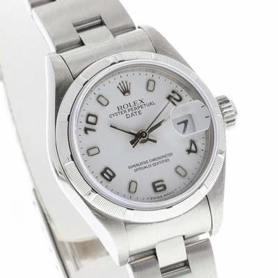 Pre-owned Rolex Lady Oyster Perpetual 26mm White Steel Watch