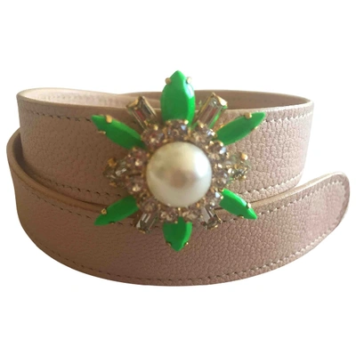 Pre-owned Shourouk Leather Bracelet In Beige