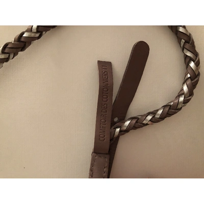 Pre-owned Comptoir Des Cotonniers Grey Leather Belt