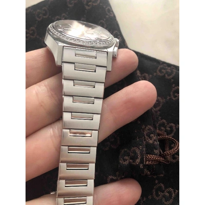 Pre-owned Gucci Trouserhã©on Watch In Silver