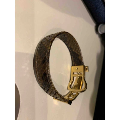 Pre-owned Loewe Gold Python Bracelet