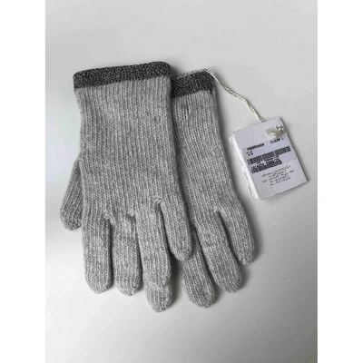 Pre-owned Brunello Cucinelli Grey Cashmere Gloves