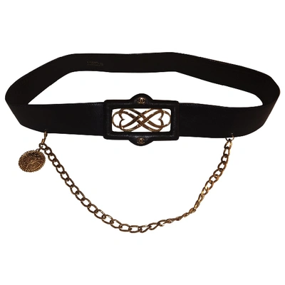 Pre-owned Chanel Leather Belt In Black