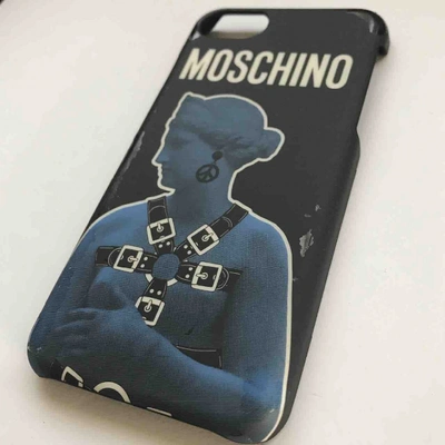 Pre-owned Moschino Cloth Phone Charm In Black