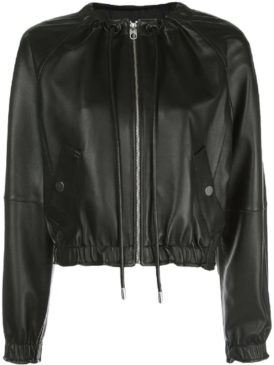 Shop Proenza Schouler White Label Zip-front Long-sleeve Jacket In Black