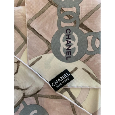 Pre-owned Chanel Silk Handkerchief In Pink