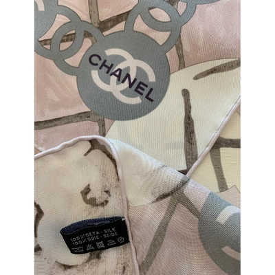 Pre-owned Chanel Silk Handkerchief In Pink