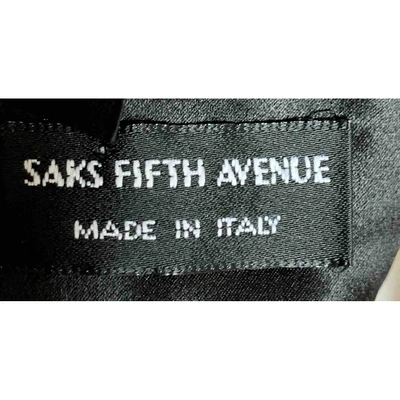 Pre-owned Saks Fifth Avenue Scarf In Burgundy