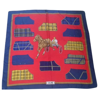 Pre-owned Celine Silk Handkerchief In Red