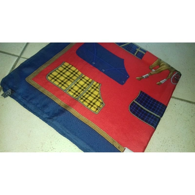 Pre-owned Celine Silk Handkerchief In Red