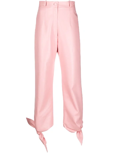 Shop Materiel Tied-ankle Tapered Trousers In Pink