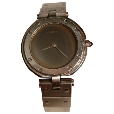 Pre-owned Cartier Santos Ronde Silver Steel Watch