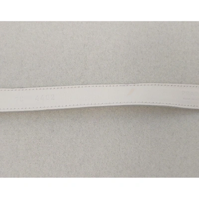 Pre-owned Prada Patent Leather Belt In Ecru