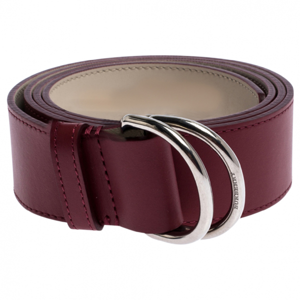 burgundy burberry belt