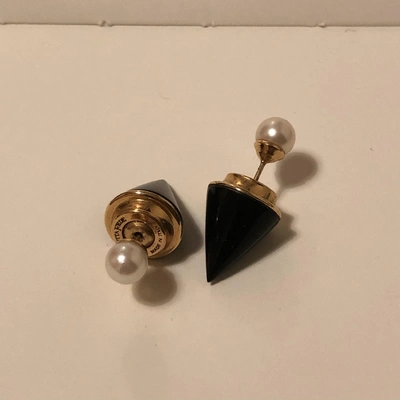 Pre-owned Vita Fede Crystal Earrings In Black