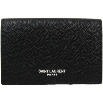 Pre-owned Saint Laurent Black Leather Wallet