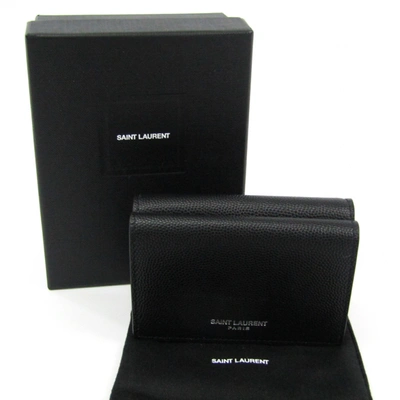 Pre-owned Saint Laurent Black Leather Wallet