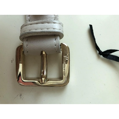Pre-owned Vita Fede Leather Bracelet In White