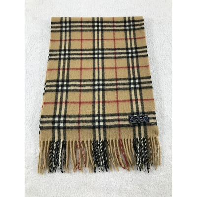 Pre-owned Burberry Wool Scarf In Beige