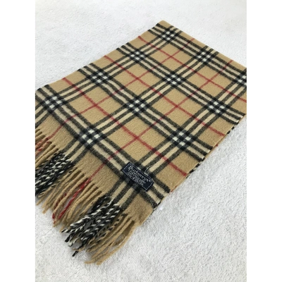 Pre-owned Burberry Wool Scarf In Beige