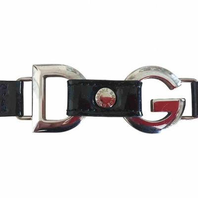 Pre-owned Dolce & Gabbana Patent Leather Bracelet In Black
