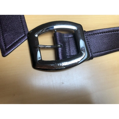 Pre-owned Prada Leather Belt In Purple