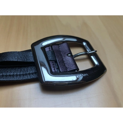 Pre-owned Prada Leather Belt In Purple