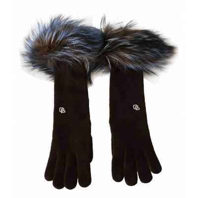 Pre-owned Dolce & Gabbana Cashmere Long Gloves In Brown