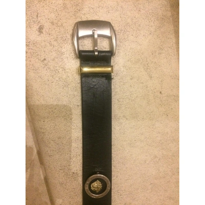 Pre-owned Versace Black Leather Belt