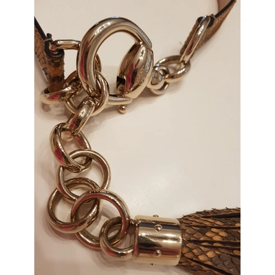 Pre-owned Gucci Beige Python Belt