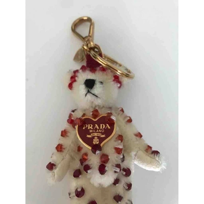 Pre-owned Prada Beige Faux Fur Bag Charms