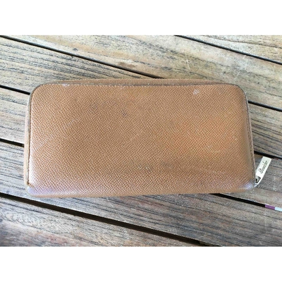Pre-owned Pineider Leather Wallet In Camel