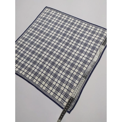 Pre-owned Burberry Silk Handkerchief In White